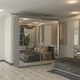 image 1 of Full Mirror Sliding Door Wardrobe in White, Black & Grey Colors - 150cm Grey | 150cm