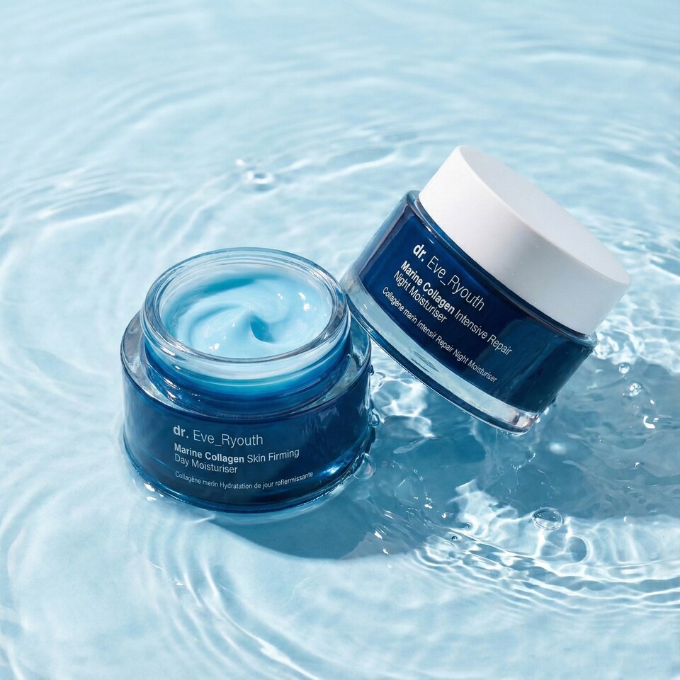 image 1 of Dr. Eve_Ryouth Marine Collagen Skin Firming Day Moisturiser 50ml + Marine Collagen Intensive Repair Night Moisturiser 50ml