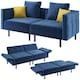 image 2 of Yaheetech Velvet Futon Sofa Bed Sleeper Sofa with 4 Pillows