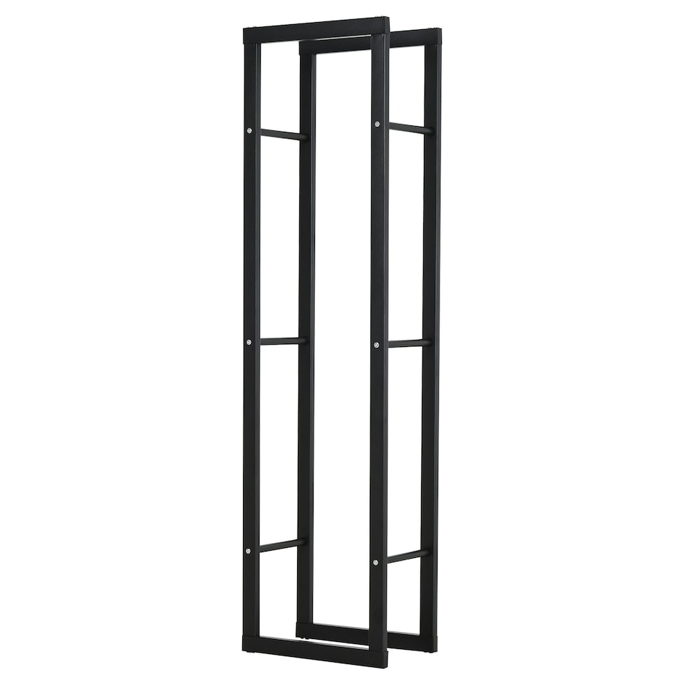 image 1 of HOMCOM 150cm Metal Firewood Log Holder Rack Elevated, Base Side Rails