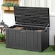 image 2 of Outsunny 336 Litre Garden Storage Box, Waterresistant Heavy Duty Double Wall Plastic Container, Extra Large Outdoor Garden Furniture Organizer, Deck Cushion Chest with Wheels and Handles, Black