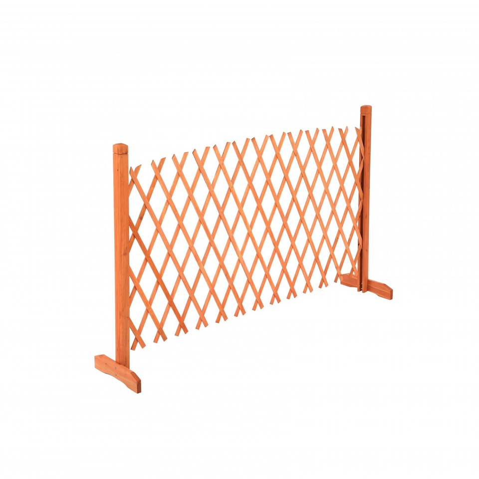 image 1 of Arched Expanding Freestanding Wooden Trellis Fence Garden Screen