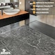 image 4 of NOVECRAFTO Self Adhesive Vinyl Floor Tiles - 6 Black Marble Peel & Stick Sheets 18"x18" (45.72x45.72cm) - Waterproof Square Vinyl Flooring for Kitchen Black | 4.18 sqm