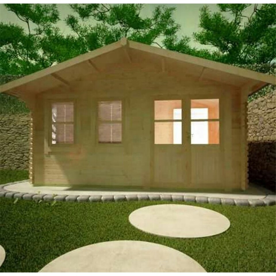 image 1 of 10ft x 14ft (2.95m x 4.15m) Rosco 44mm Wooden Log Cabin (19mm Tongue and Groove Floor and Roof) (10 x 14) (10x14)