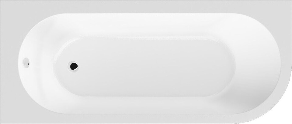 image 1 of Left Hand Back to Wall Corner J Shaped Bath Tub and Panel 1700mm | White | White | 1700 x 725 x 410mm | 1