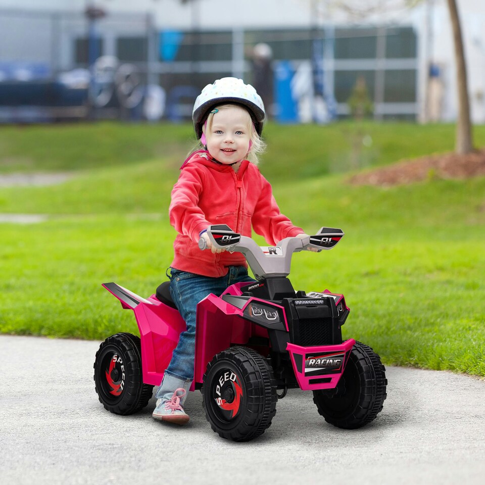 image 1 of HOMCOM Electric Quad Bike, 6V Kids Ride-On ATV, for Ages 18-36 Months - Pink