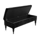 image 2 of 150cm Safar Plain Ottoman Storage Bench -Upholstered Shoes Bench with Black Turned Wooden Legs - Black Naple Ottoman Bench