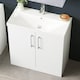 image 4 of Modern Bathroom 2 Soft Close Door Thin-Edge Vanity Unit, White, 800mm