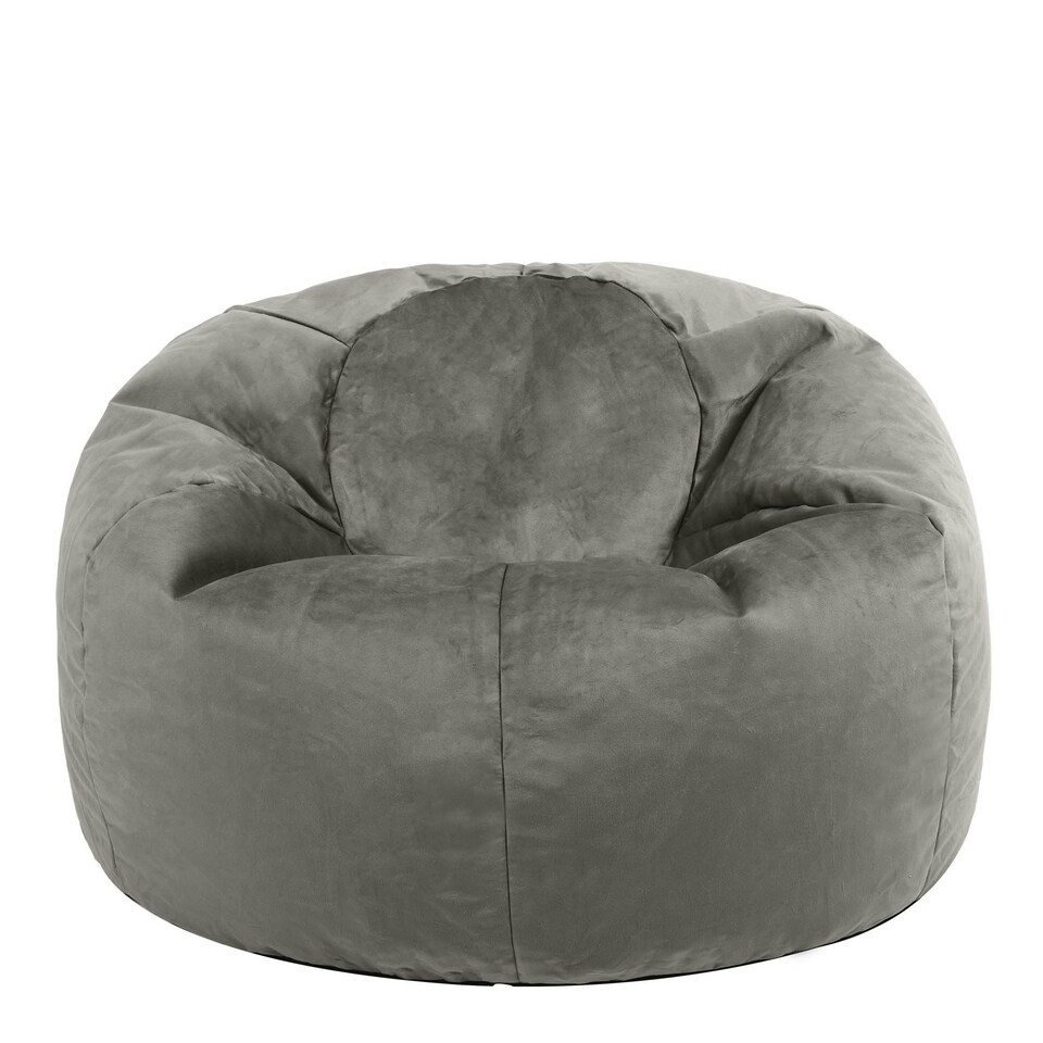 image 1 of icon Aurora Classic Velvet Bean Bag Chair Charcoal Grey Bean Bags Grey | Grey