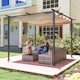 image 6 of Outsunny 3x3m Outdoor Pergola Metal Gazebo Porch Awning Retractable Canopy