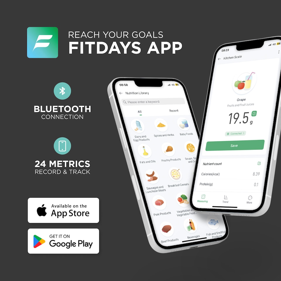 image 1 of DMD Smart Kitchen Scale with Nutritional Calculator, 24 Nutrients Tracking, Calorie Counting