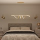 image 8 of HOMCOM LED Pendant Light, Modern Ceiling Light with three Temperatures, Adjustable Height Hanging Fixture with Wall Switch for Kitchen Island, Dining Room, Gold Tone | Gold