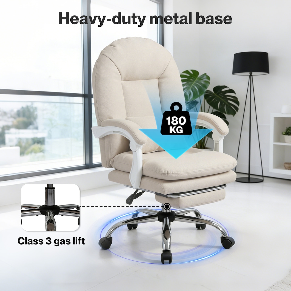 image 1 of Levede Office Chair Ergonomic Executive Chair Heavy Duty Reclining Leather