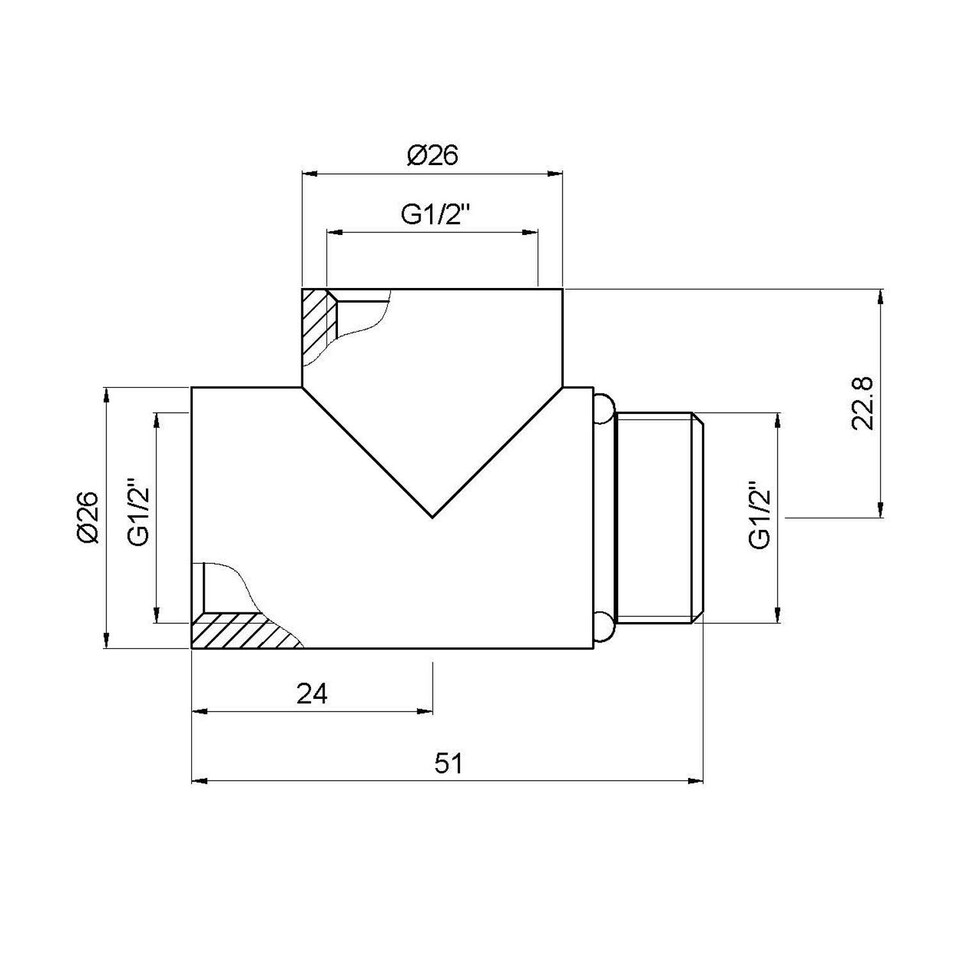 image 1 of Talus Radiator T-Piece 1/2" BSP - Anthracite Grey