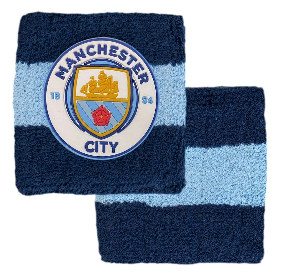 Manchester City FC 2 Pack Wristbands