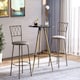 image 2 of HOMCOM Set of 2 Bar Chairs Swivel Armless Upholstered Metal Frame Barstools