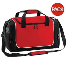 Quadra Teamwear Locker Duffle Bag (30 Litres) (Pack of 2) - Classic Red/Black/White - One Size