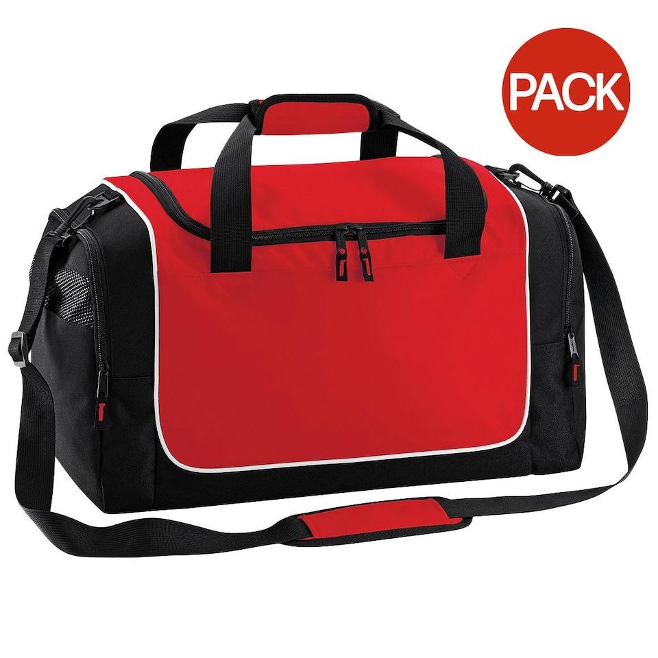 image 1 of Quadra Teamwear Locker Duffle Bag (30 Litres) (Pack of 2) - Classic Red/Black/White - One Size