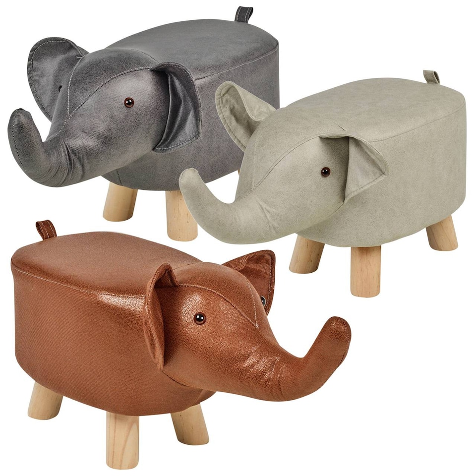 image 1 of Children's Elephant Stool Seat | Brown | 1