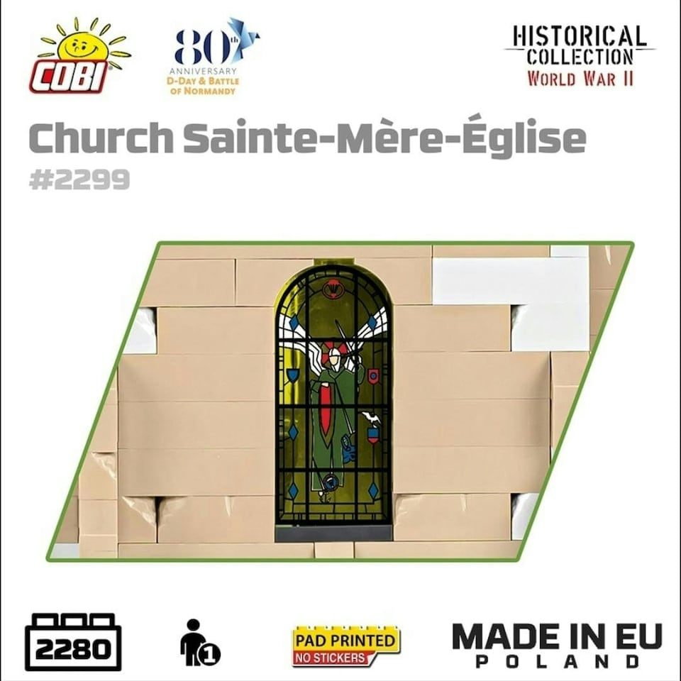 image 1 of Church Sainte-Mere-Eglise brick model - COBI 2299 - 2280 bricks
