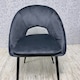 image 4 of Grey Velvet Dining Chairs Set of 4 Modern Metal Legs for Living Room and Office Grey