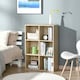 image 2 of HOMCOM Cubic Cabinet Bookcase Storage Shelves for Home Office, Oak
