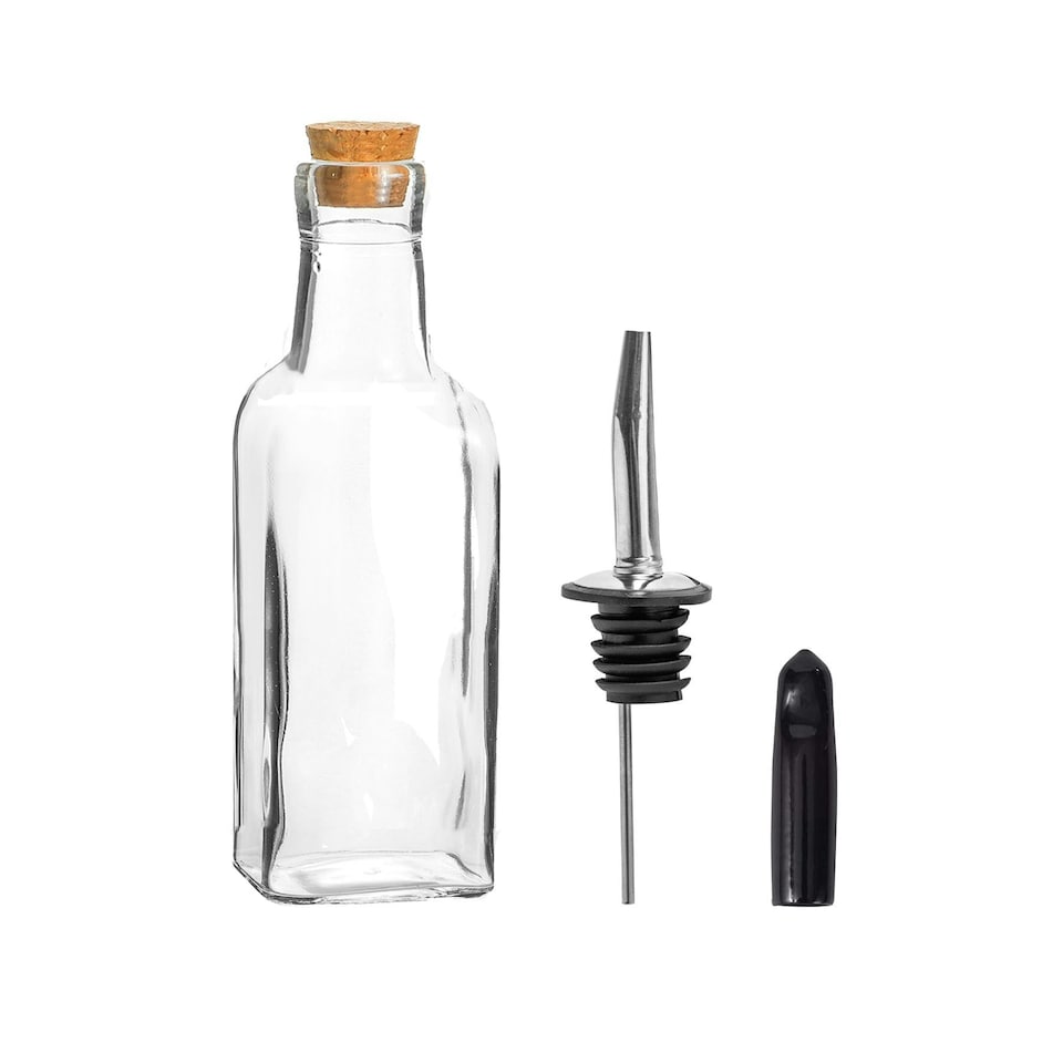 image 1 of Argon Tableware Olive Oil Pourer Bottle with Cork Lid - 170ml