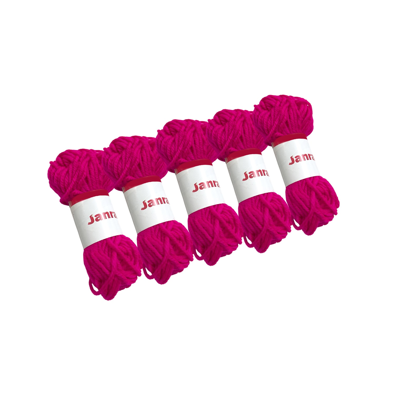 Pack of 5 Hot Pink Acrylic Yarn Rolls â 10g each, 4 Strand 8 Ply Knitting Wool
