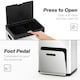 image 6 of HOMCOM 3 Compartment Kitchen Bin, 56L Stainless Steel Pedal Bin with Wheels Silver