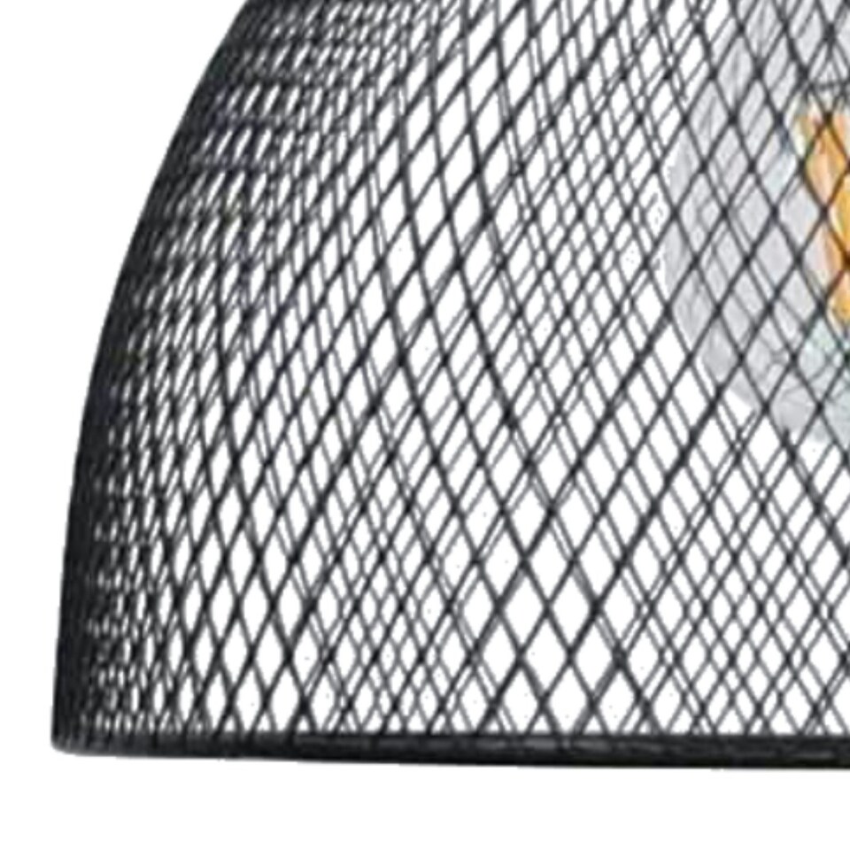image 1 of First Choice Lighting Cassidy Medium Black Mesh Ceiling Flush Light Black