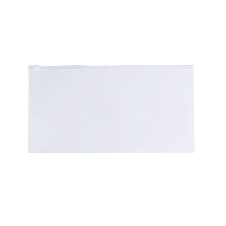 image 1 of Pack of 12 DL Clear Zippy Bags with White Zip