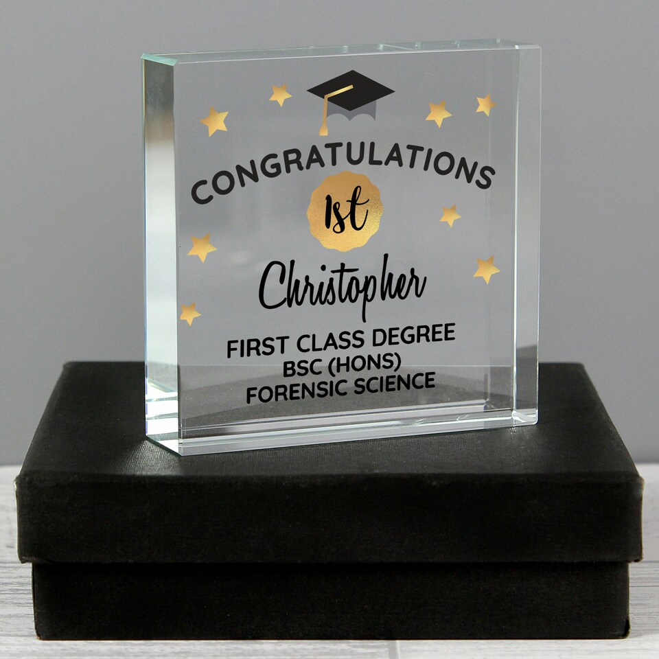 image 1 of Personalised Congratulations Graduation Crystal Token Clear | One Size