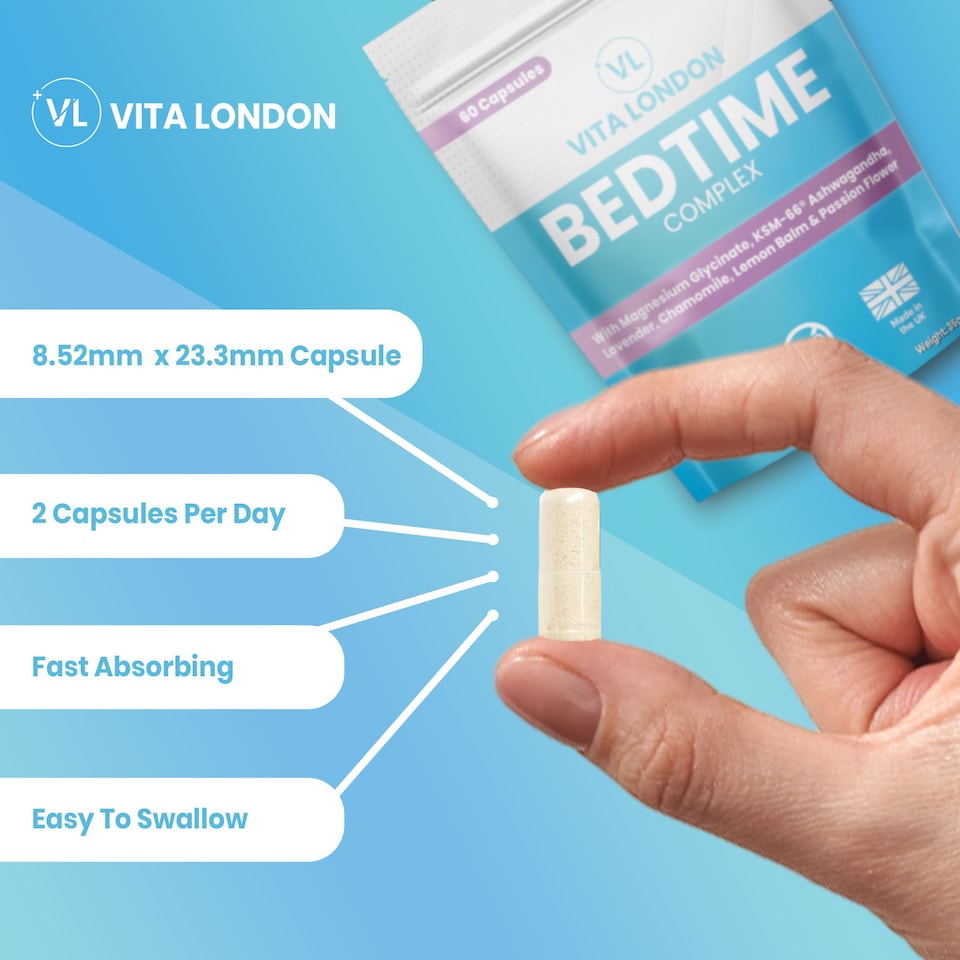 image 1 of Bedtime Complex Vitamin Capsules - With Magnesium Glycinate & Lavender - 60 Capsules