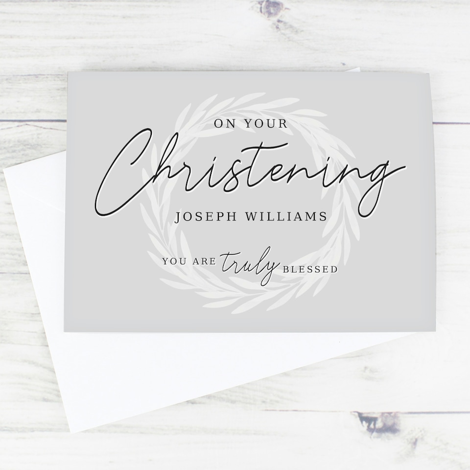image 1 of Personalised 'Truly Blessed' Christening Card