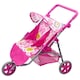 image 1 of BiBi Doll 3 Wheeler Twin Dolls Pink Pushchair Toy with Canopy & Basket For Up To 20" Dolls