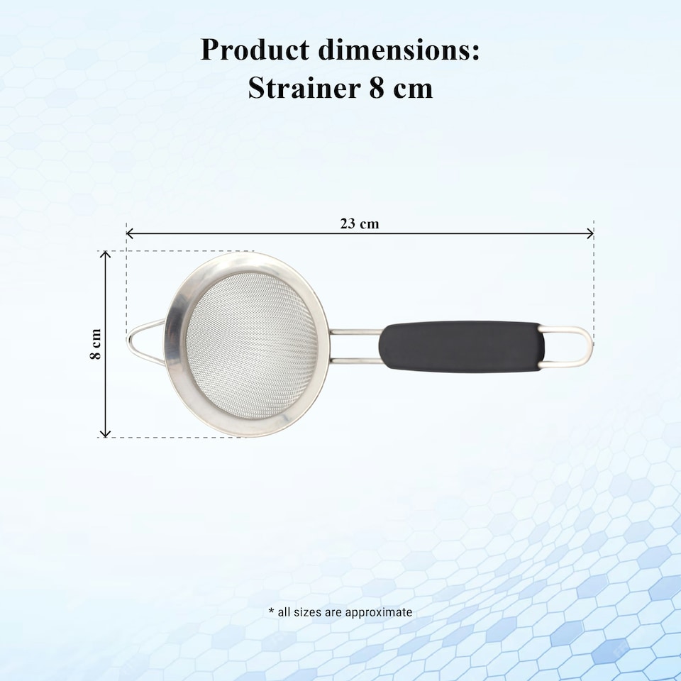 image 1 of Buckingham Fine Mesh Sieve Strainer Stainless Steel 8 cm Black Handle