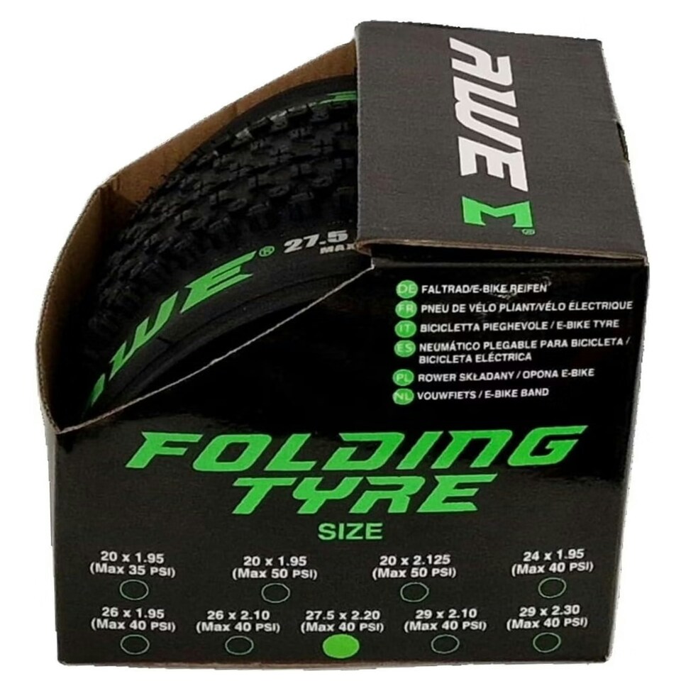 image 1 of AWE AWERide Bike/E-Bike Folding Tyre 27.5" x 2.20" MTB Tyre 30 TPI
