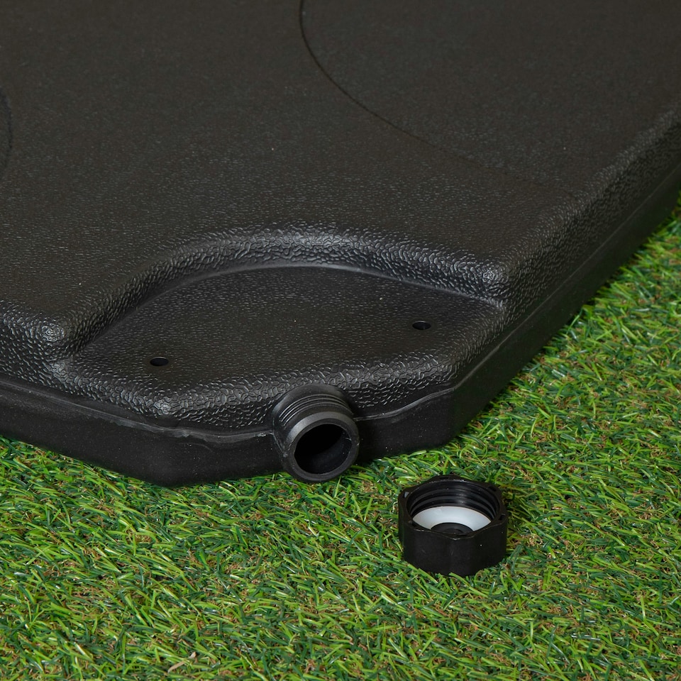 image 1 of 4 Pack 60/80Kg Square Water / Sand Filled Black Hanging / Banana / Cantilever Garden Patio Decking Parasol Base Weight