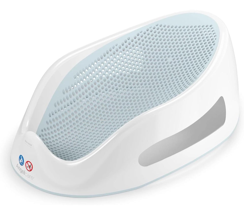 image 1 of Angelcare Baby Bath Support Soft Touch Newborn Seat Water Level Indicator Aqua
