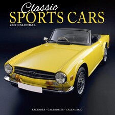 Classic Sports Cars Calendar 2027, Wall Calendars, Month To View, Transport, Gift