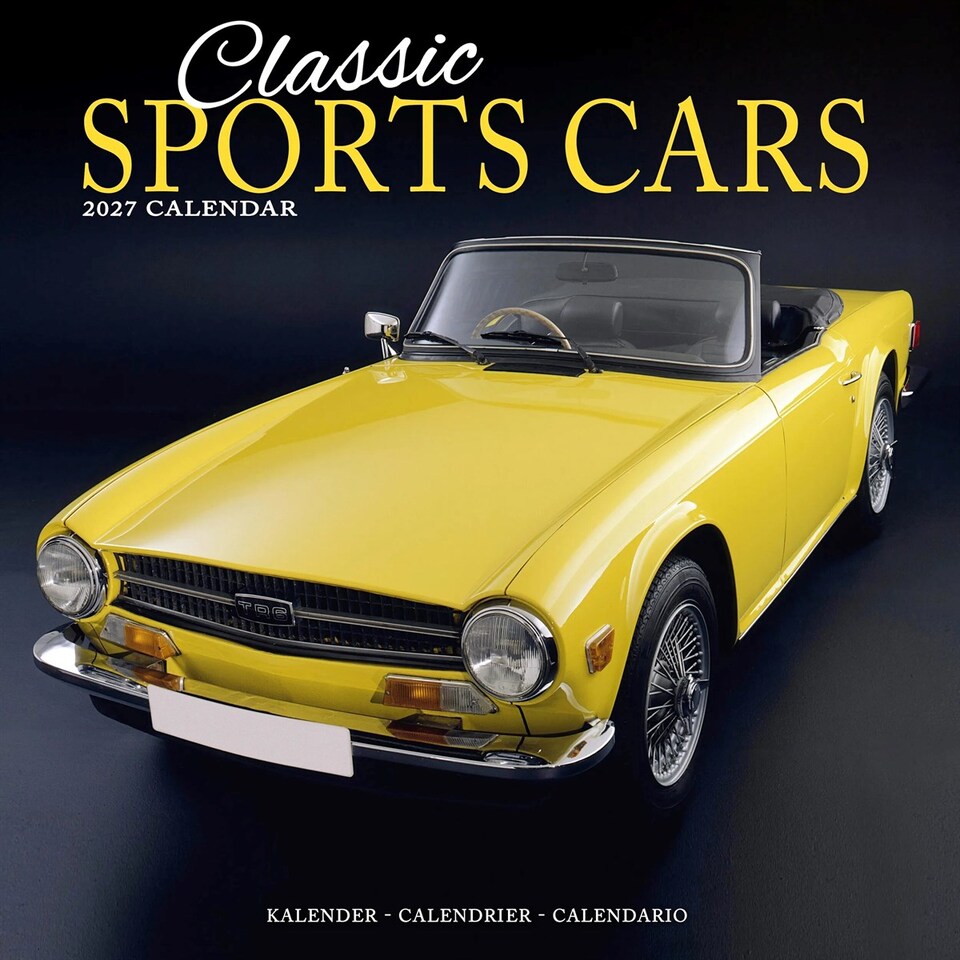 image 1 of Classic Sports Cars Calendar 2027, Wall Calendars, Month To View, Transport, Gift