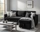image 2 of The Tranquilo 3 Seater Sofa Bed in Black or Navy | Black | One Size