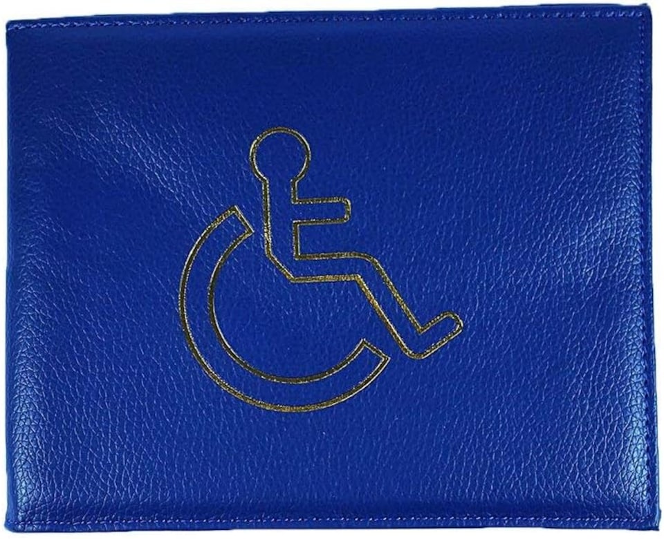 image 1 of KAV Disabled Parking Badge Holder Protector Cover Wallet in PU Leather (Blue)
