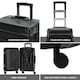 image 2 of Flight Knight Premium Travel Suitcase - 8 Wheels Built-in TSA Lock Aluminium Frame, ABS Hard Shell Carry on Check in Luggage - 100+ Airlines Approved Black | Black Mono | Large
