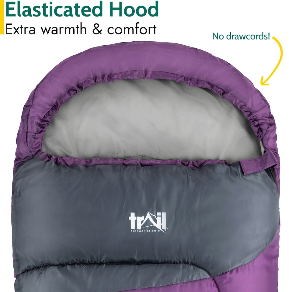 image 1 of Kids Mummy Sleeping Bag - Purple