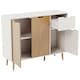 image 9 of Vida Designs 3 Door 1 Drawer Sideboard Buffet Cabinet Storage, White & Oak | White | White & Oak | 1