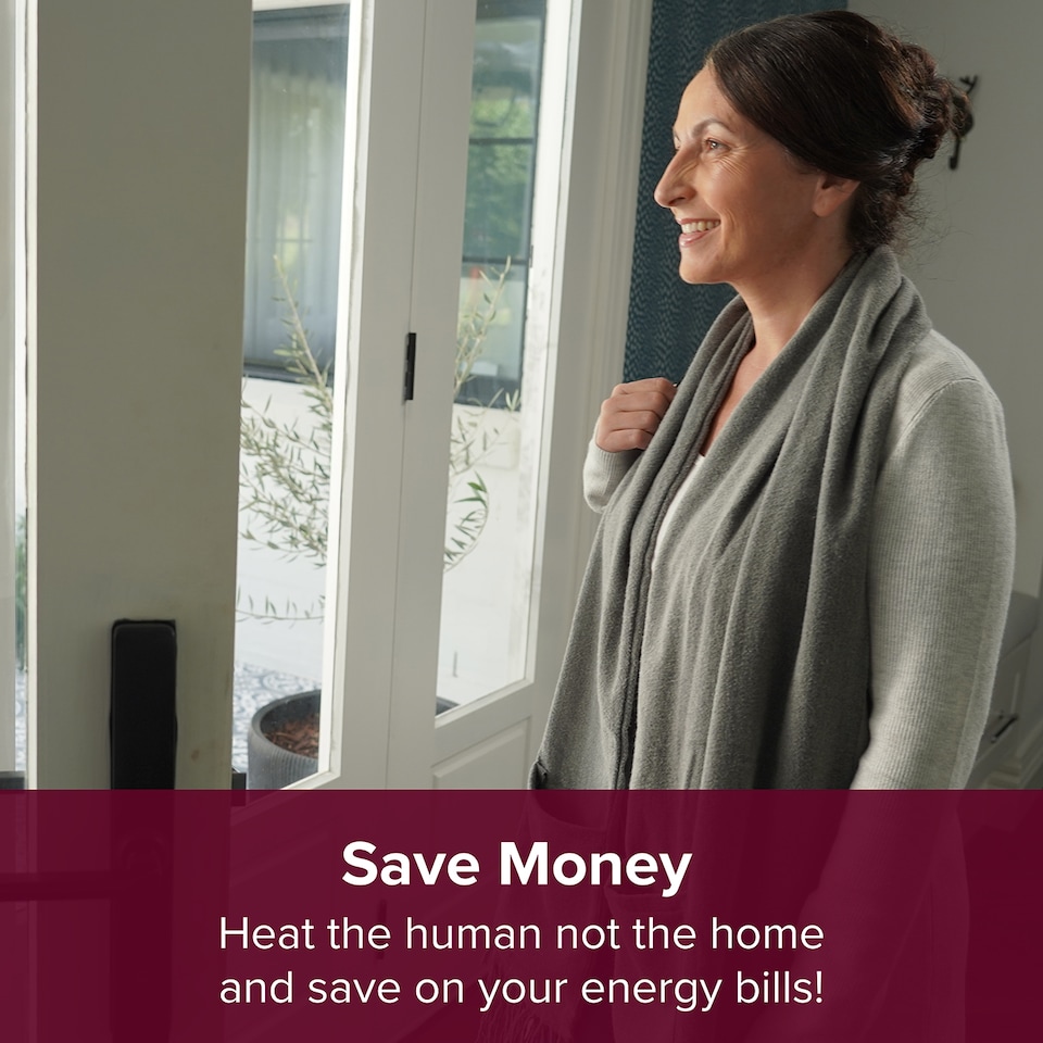 image 1 of Sash & Bloom 2-in-1 Heated Scarf with Heated Pockets and Rechargeable Battery Pack