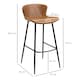 image 7 of HOMCOM Bar Stools Set of 2, PU Leather Bar Chairs with Back and Steel Legs