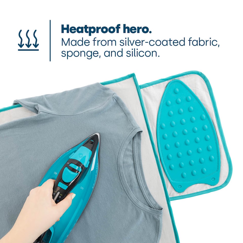 image 1 of Travel Iron Mat with Silicone Iron Rest Pad
