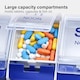 image 5 of 7 Day Pill Organizer Push Button Box Large Compartments Compact Spill-Proof Home